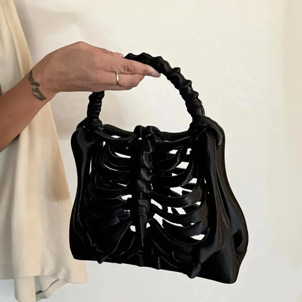 

Подарочная сумка со скелетом и 3D-печатью, форма грудной клетки, новинка, форма грудной клетки, костюм, клатч, косплей