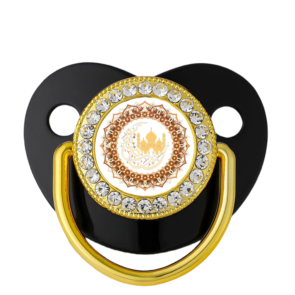 Arabic Pattern Muslim Baby Pacifier with Dust Cover Newborn Soother Silicone Teething Chew Toy Gift