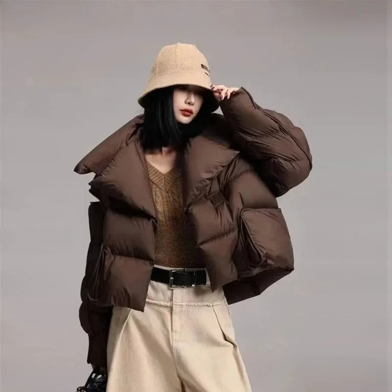 2025 Winter Puffer Jas Vrouwen Korte 90% Witte Eend Down Jas Vrouwelijke Streetwear Warme Parka Afneembare Mouwen Uitloper