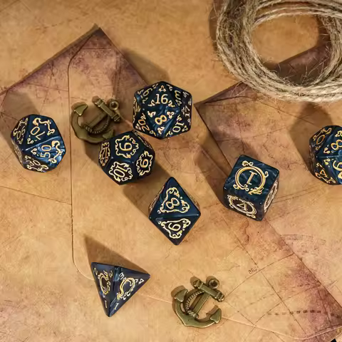 &zwnj;Letters Decor Dragon Scale Design Dice Set 7PCS Table Decoration and Accessories for Games Room Decoration Gift Idea&zwnj;