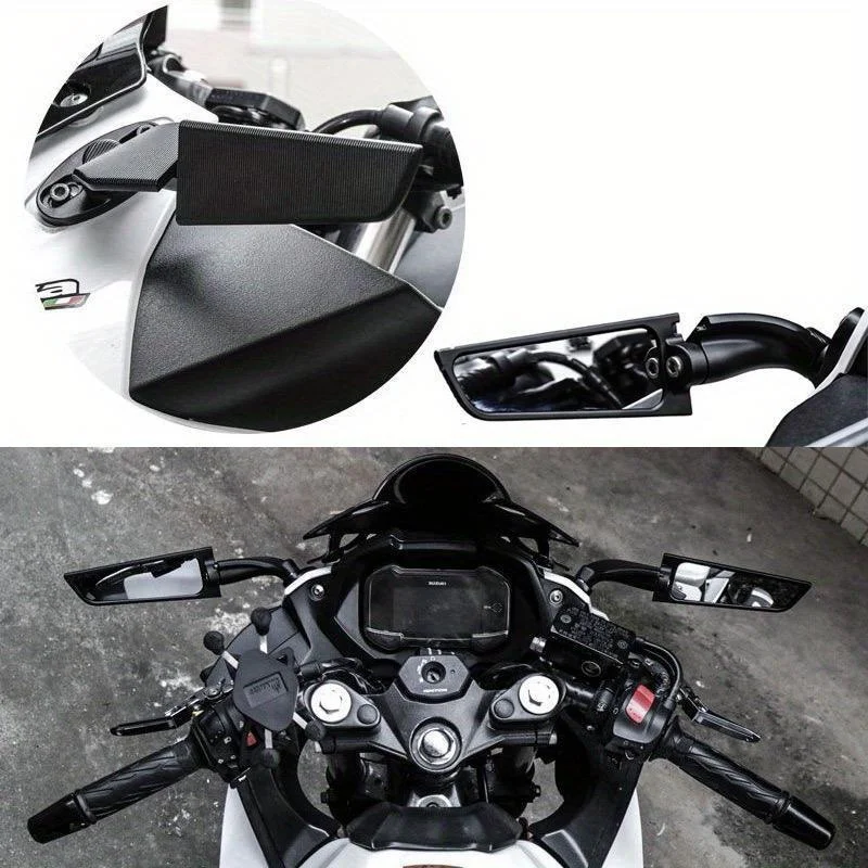 Adjustable Rotating Motorcycle Wind Wing Side Mirror Honda CBR650R Kawasaki Ninja Suzuki GSXR 600 750 Yamaha Ducati Sport Bike