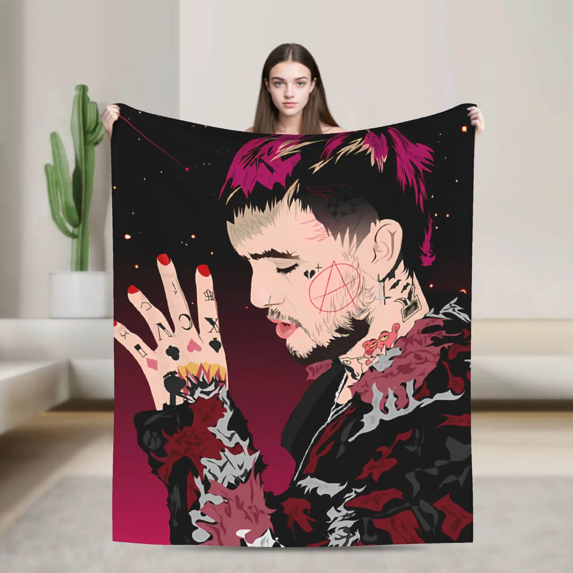 Lil Peep Love Soft Blanket  Airplane Travel Plush Throw Blanket Street Trend Outdoor Flannel Bedspread Sofa Bed Cover