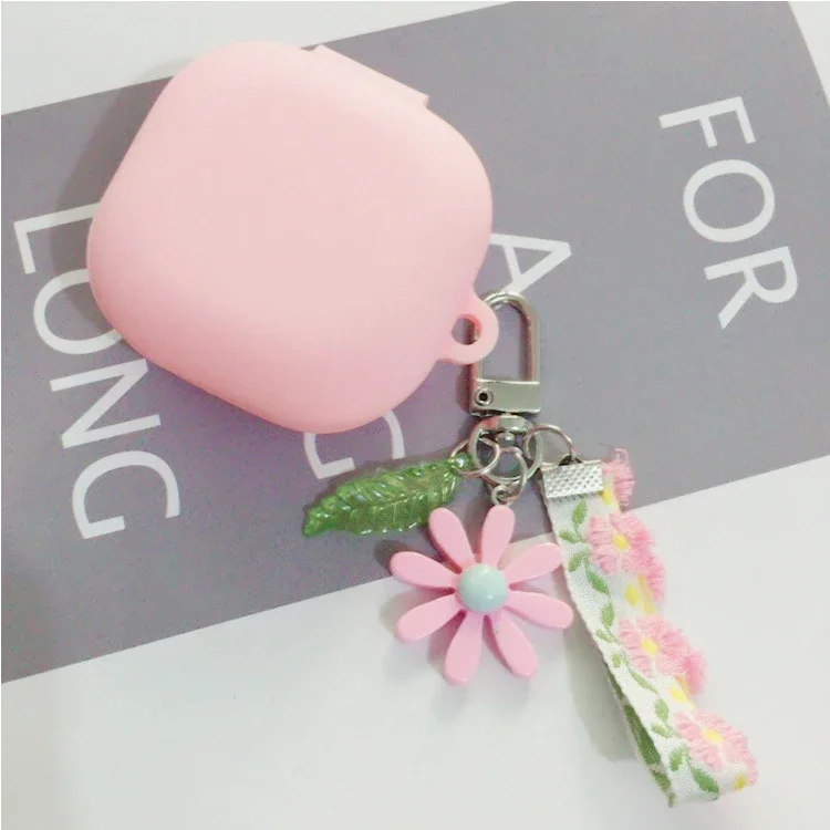 삼성 갤럭시 버즈 라이브/버드 프로 케이스, 럭셔리 한국 레이스 꽃 키링, 실리콘 이어폰 케이스, 삼성 버즈 2 프로 커버용