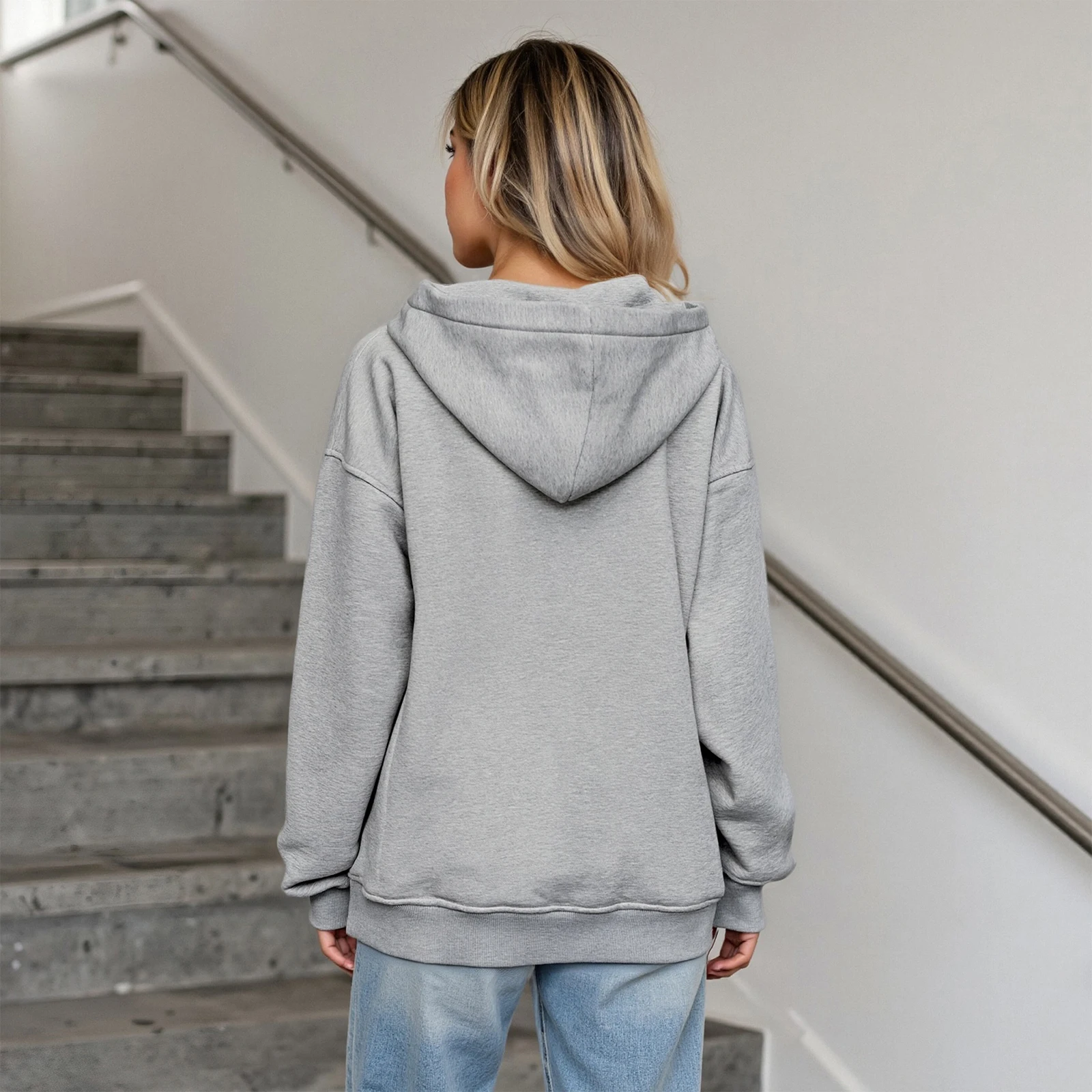 여성용 스타일리시 조개 불가사리 자수 가을 겨울 후드티 캐주얼 루즈핏 긴팔 후드 스웨트셔츠