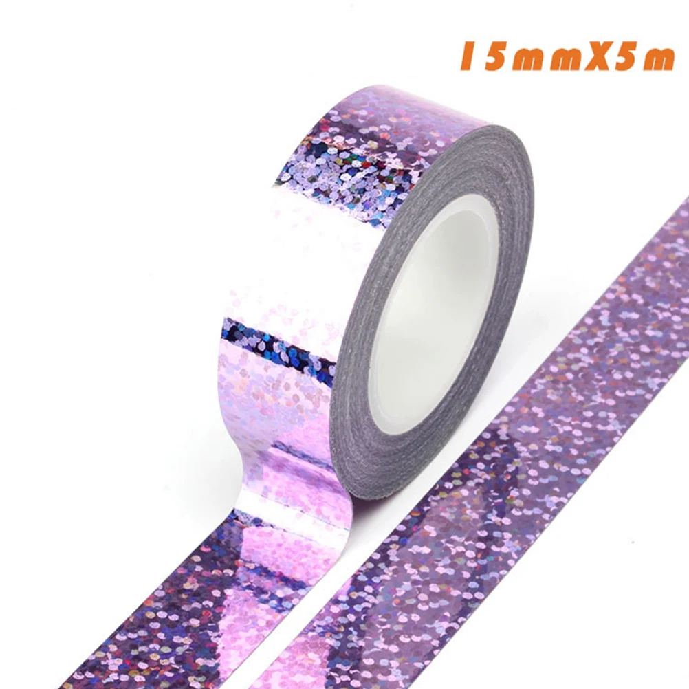 

12 Pcs Clothine Laser Tape Masking Decorative Tapes Craft Handmade High Viscosity Adhesive Bright