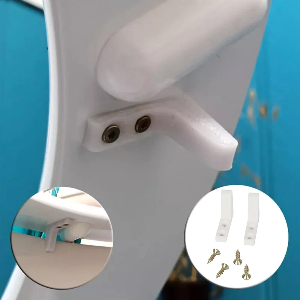 Create Idea Toilet Seat Stop Elderly Disabled Slipping Sliding With Screw White Plastic Stabilisers Wobbly Loose Buffers Bumpers