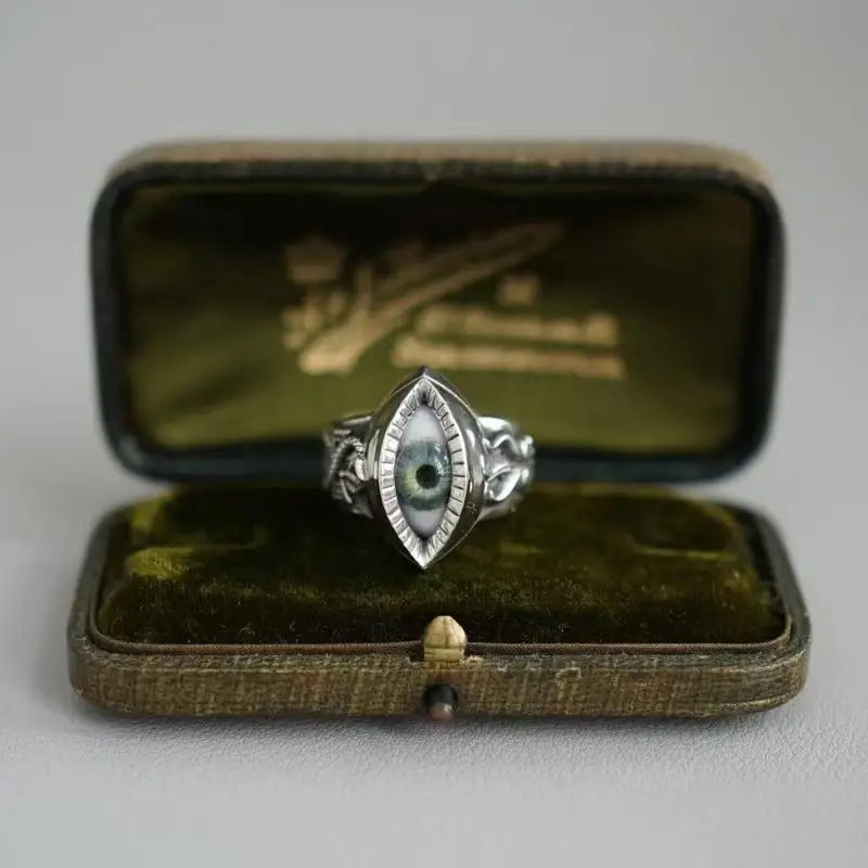 Water Lily Life and Life Original Design Eye Planet Ouroboros Ring Personalized Ring