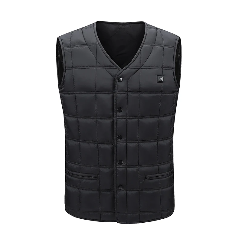 New Winter Fashion Versatile 5-Zone Intelligent Heating Vest For Men Outdoor Warmth USB Heating Waistcoat Coat (No Power Bank)