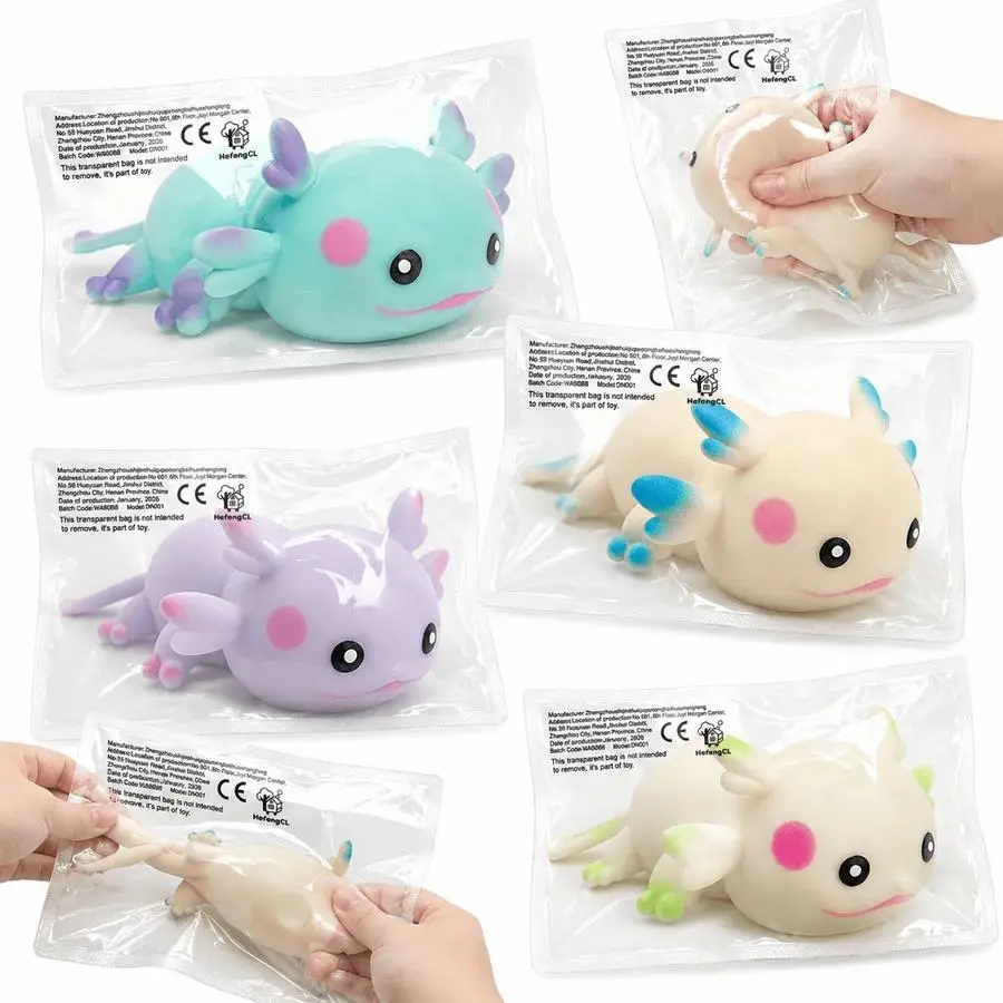 1/5/10/20/50/100pcs Hefeng Cl-Axolotl Sensory Pop Fidget Toy Stress Relief Squeeze Axolotl for Kid Gift | Cute Axolotl Animal To