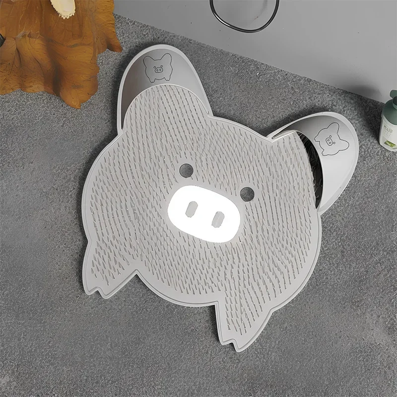 Piggy Foot Rubbing Pad Silicone Rubbing Artefact Bathroom Foot Massage Mat Foot Wash Brush Lazy Bath Back Rubbing Artefacts