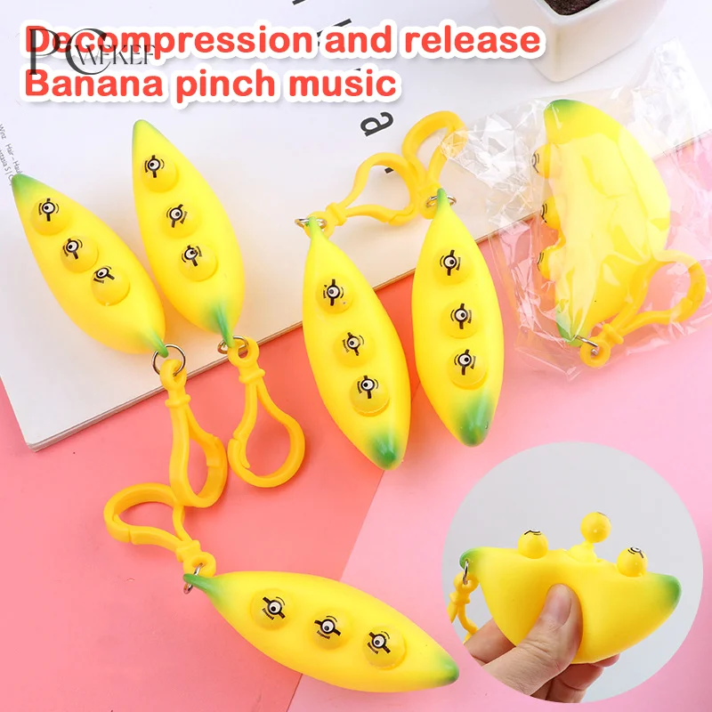 

Extrusion Banana Stress Relieve Toy Keychain Extrusion Nie Nie Le Toy Stress Reliever Banana Pendants Slow Rebound Rising Toy