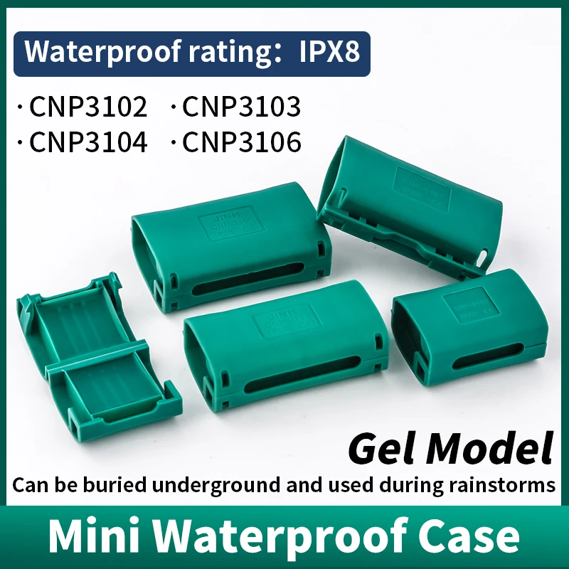 JINH Waterproof IP68 Mini Box Gel Wire Green Connector 2 3 5Ports Connectors for Wiring Terminal Insulation Sealing (disposable)