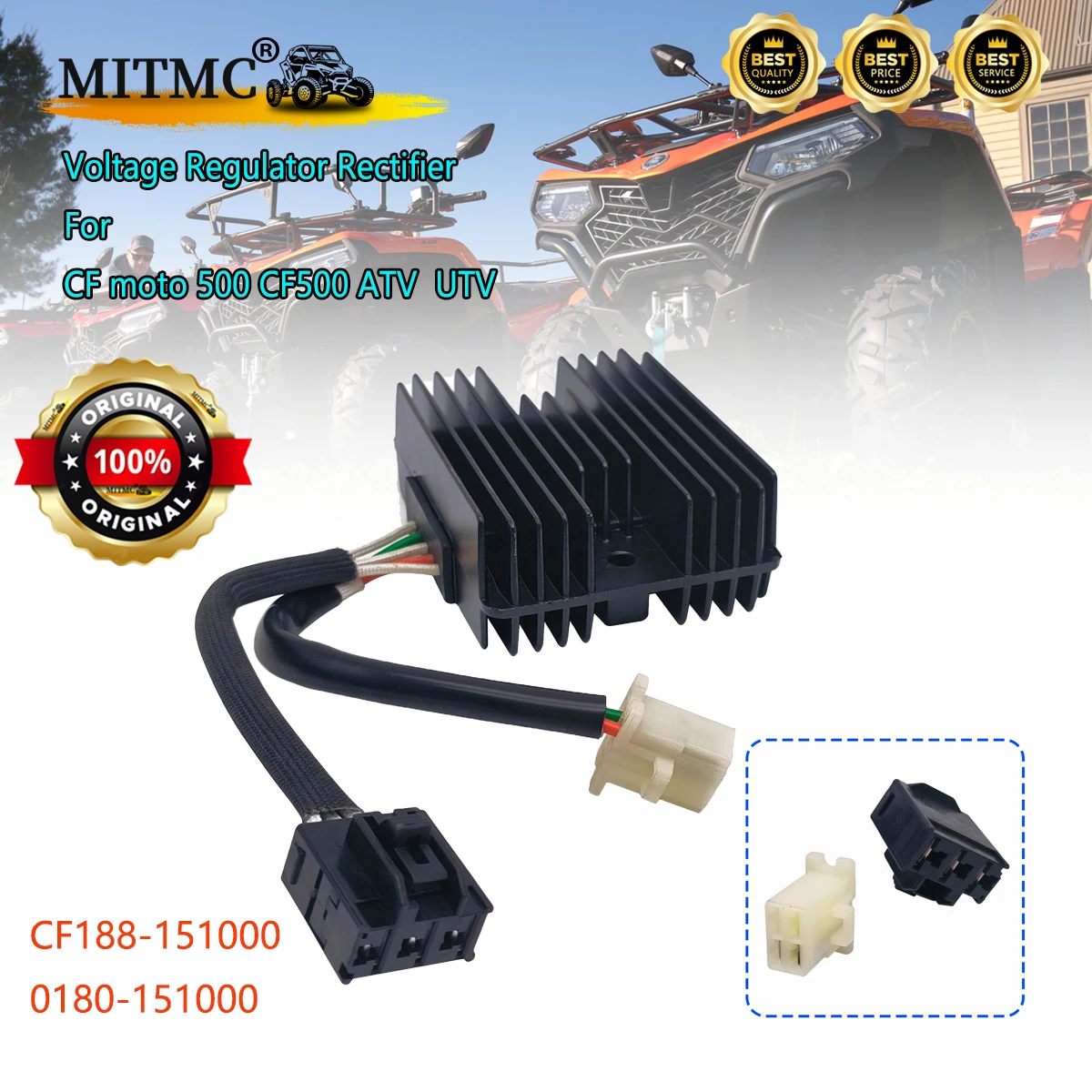 

Original Voltage Regulator Rectifier For CFmoto 500 CF500 500CC UTV ATV GO KART 12V CF188-151000 0180-151000