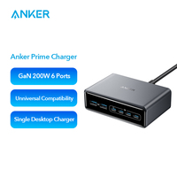 Anker Prime Charger 200 W 6 Ports GaN Charging Station USB-C PD Desktop Charger with Quick Charging, Compatible with iPhone