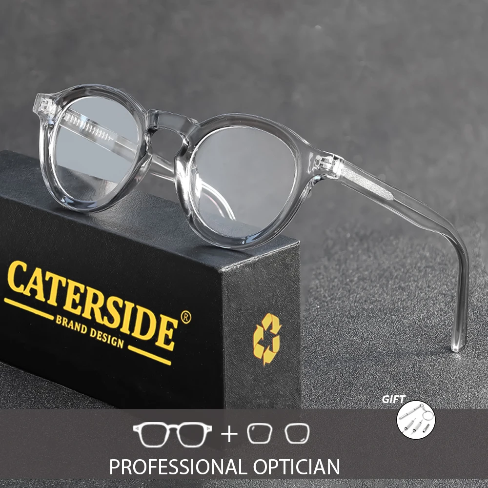 

CATERSIDE мужские очки по индивидуальному заказу, маленькая круглая оправа, оптические очки с защитой от синего света, женские очки для чтения