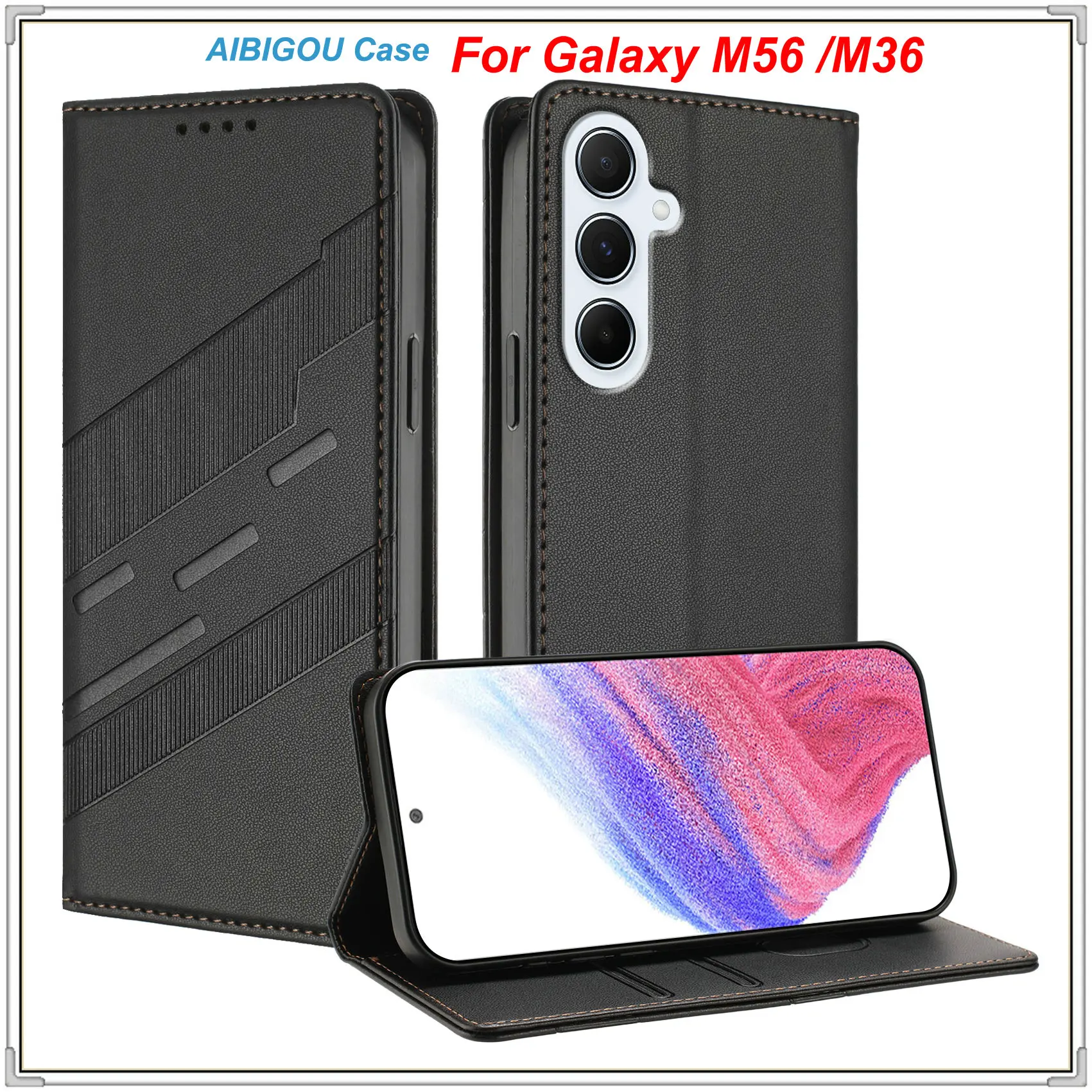 

For Samsung Galaxy M56 M36 Luxury Leather Case Retro Skin Wallet Book Flip Magnet Auto Closed Full Cover M36 M56 Phone Bags