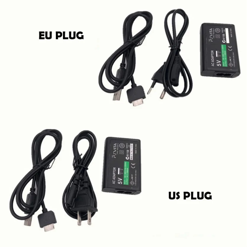 20pcs US EU Home Wall Charger Power Supply AC Adapter USB Data Charging Cable Cord For Sony PlayStation PSVITA PS Vita PSV 1000