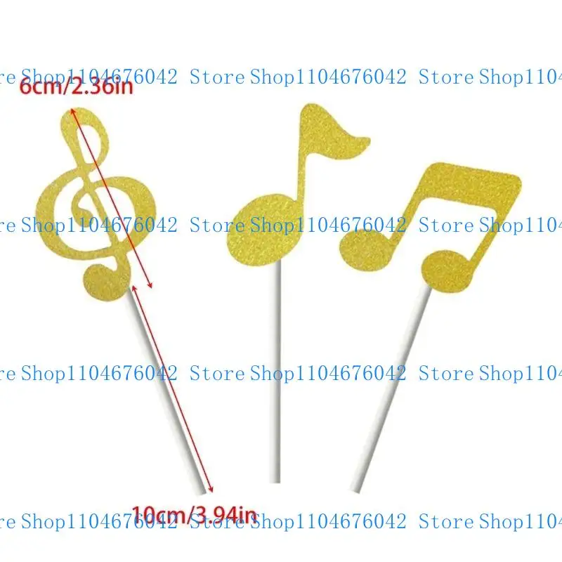 5ASD Paper 8th Note Cake Decoration Music Party Supplies Musical Cupcake Decorations