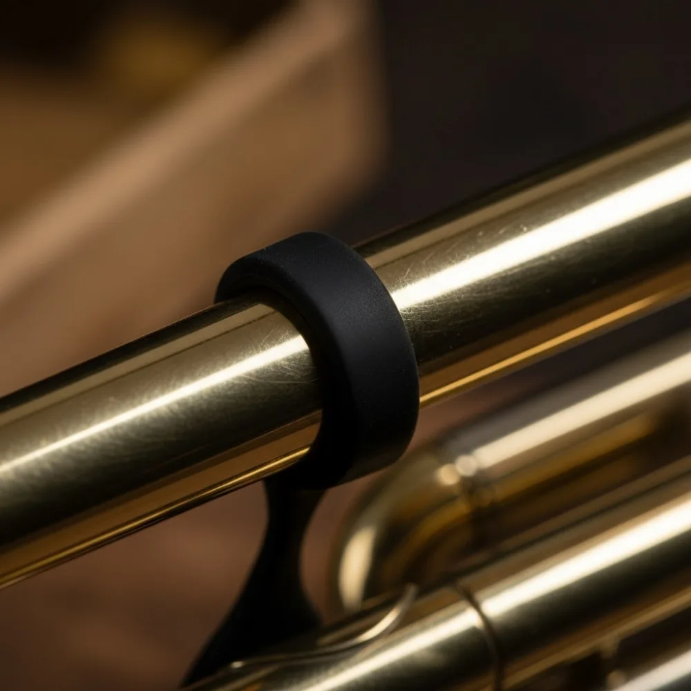 5pcs Silicone ​Trumpet Slide Stopper​ Black ​Universal Fit​ ​Silicone Stopper Ring Secure Stability​ ​Elastic Rings​