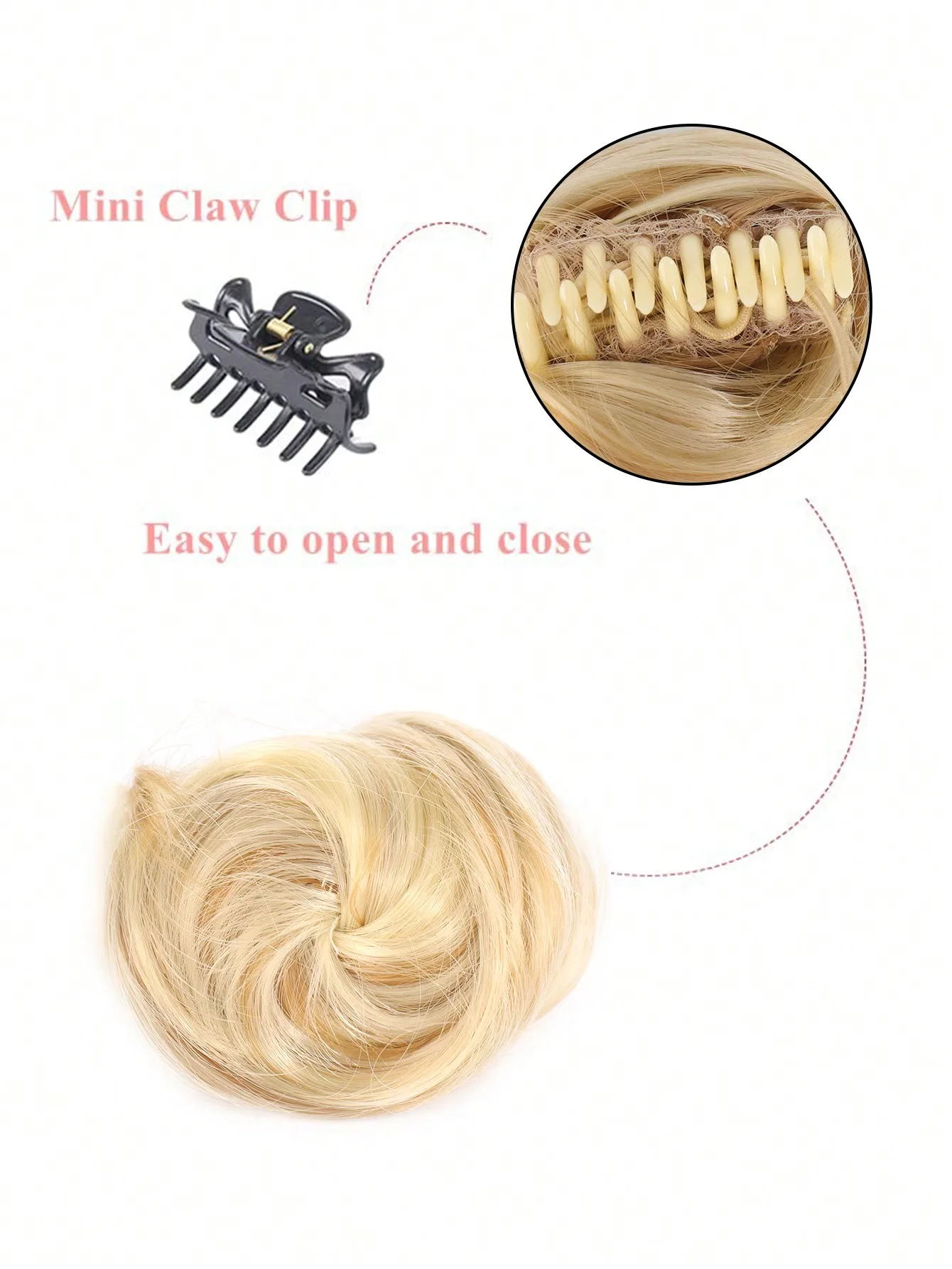 Aosiwig Synthetic Curly Bun Messy Chignon Elastic Band Hair Bun Hairpiece Donut Rubber Fake Hair Claw Clip Ponytail For Women