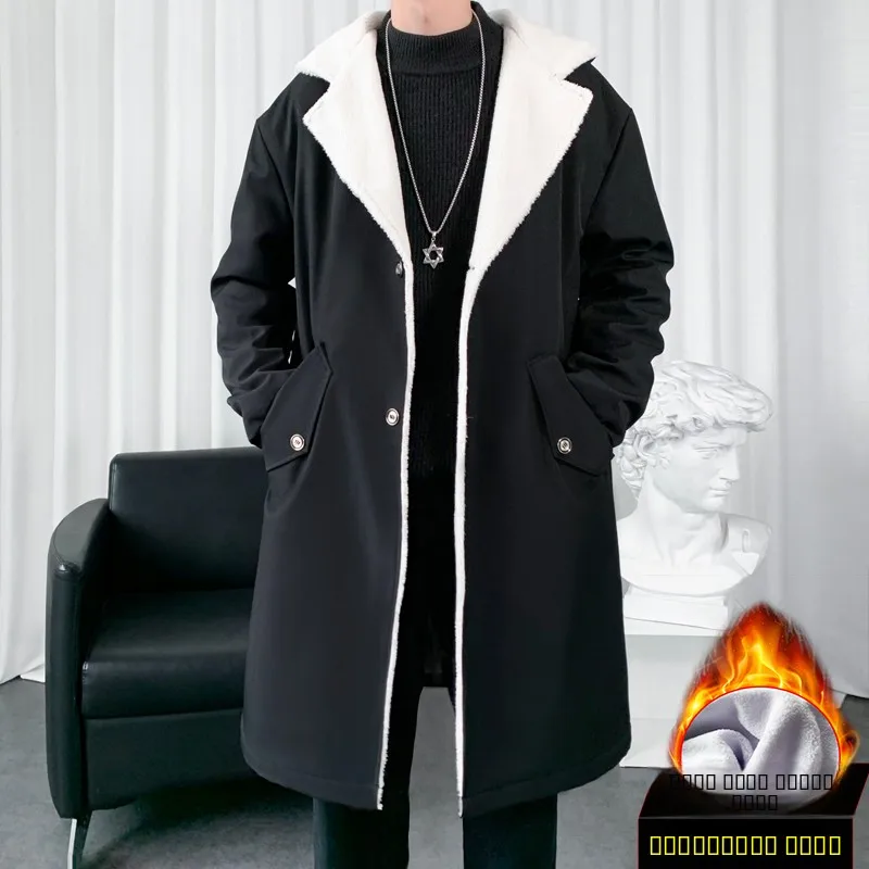 

Men's Windbreaker Long Coat Jaet Hooded Fce Lined Thin Spring Autumn Winter Thiened Jaet Cool Sle Casual Faion