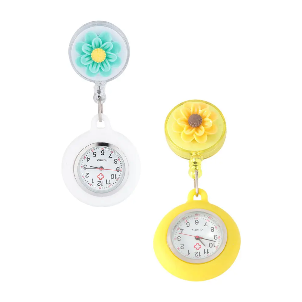 2 قطعة ساعة معلقة ممرضة كليب لطيف الساعات اكسسوارات فوب كليب على الكوارتز الممرضات