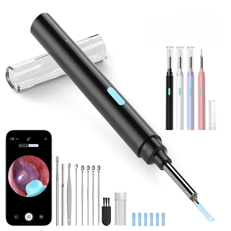 Visual Ear Cleaner Video Ear Camera 4.2mm Ear Picking WIFI Endoscope With Digital Wax Removal Tool Spoon Kit