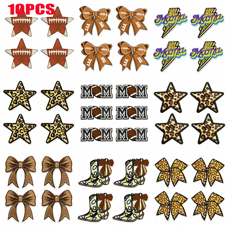 Parches bordados leopardo con estrella para planchar o coser