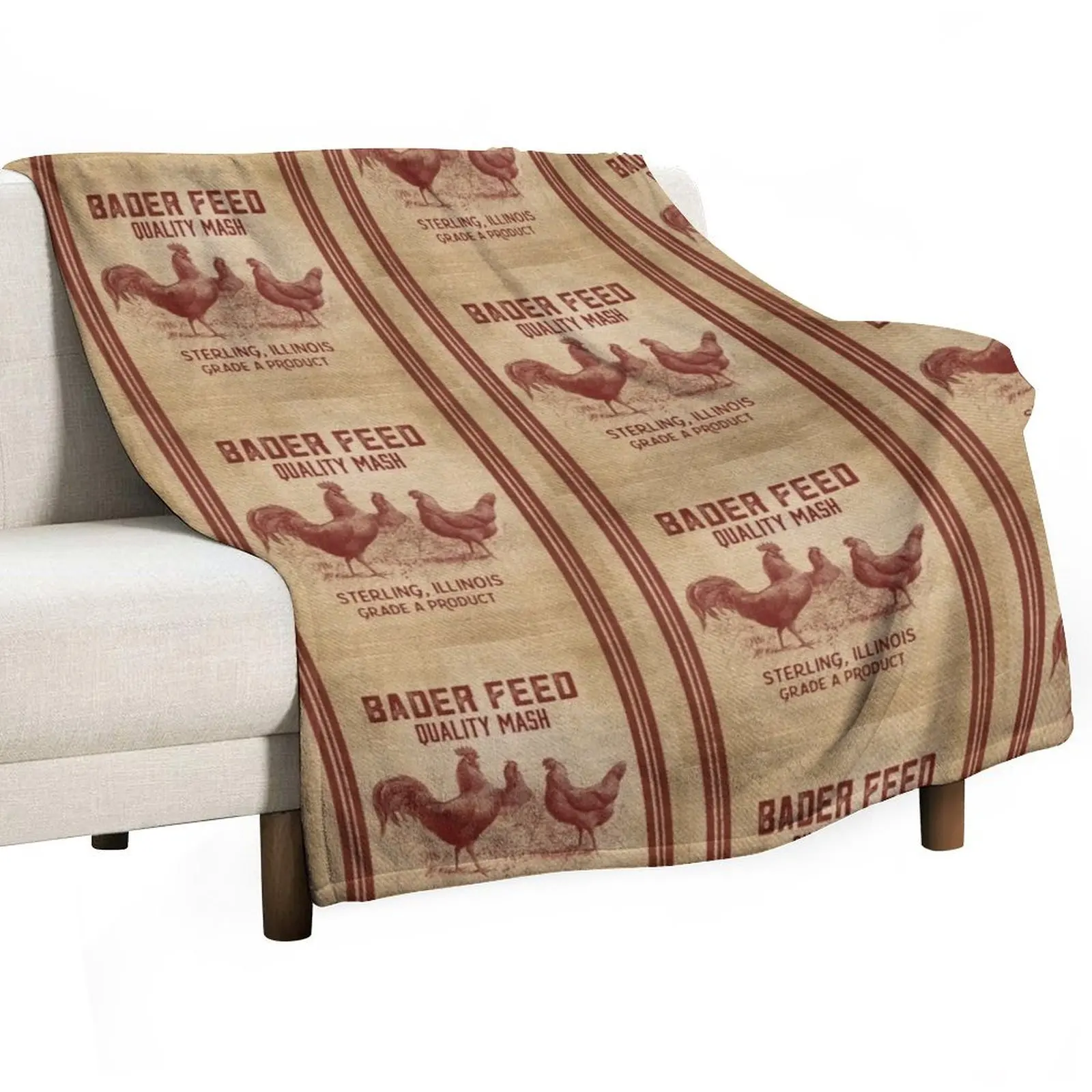 

Burlap Vintage Like Chicken Feed Sack Throw Blanket For Decorative Sofa Furrys Soft Beds Blankets