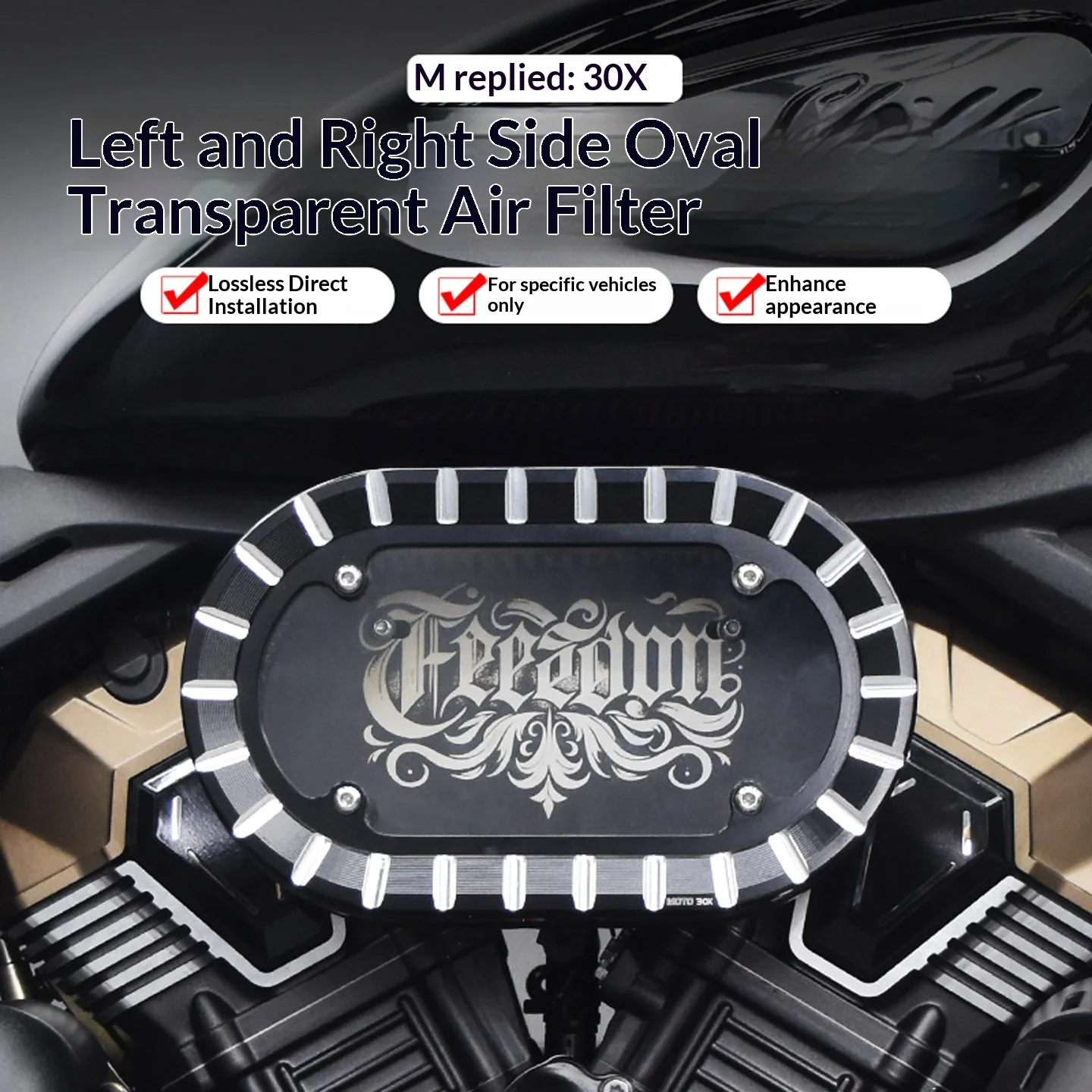 【Premium】For VOGE CU625 Modified Vintage-style, Larger Elliptical Transparent Decorative Air Filter Cover – Left and Right Air F