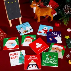 12 pz/24 pz biglietto di auguri di natale casuale bambini Mini benedizione biglietti di auguri busta cartolina di capodanno carta regalo festa di natale