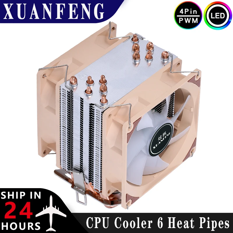 

Cpu Cooler Fan mute 4Pin/PWM PC Processor 2/4/6 Heat Pipe Air-Cooled Installing LGA2011 115x 1200 1700 1366 x79 x99 am5 amd am3