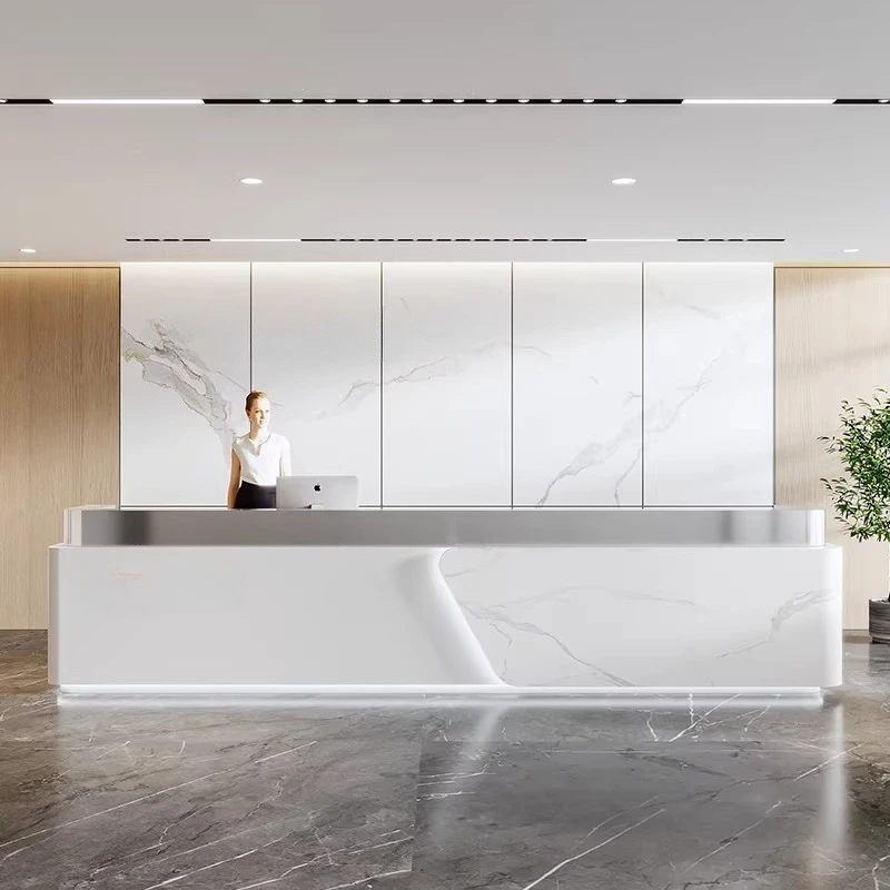 

Luxury Design Reception Desks Display European Aesthetic Minimalist Reception Desks Simple Company Mostrador Trendy Furniture