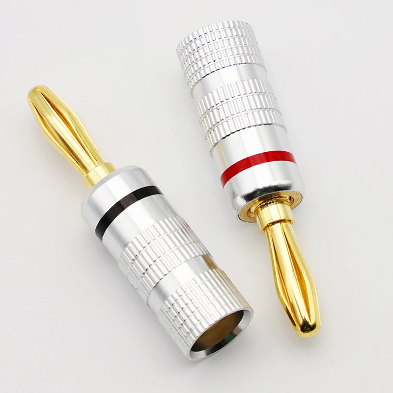  2/4/8pcs Gold-plated Banana Plug Audio Jack Speaker Connection 4MM Connector for Soundbox Loudspeaker Wire welding