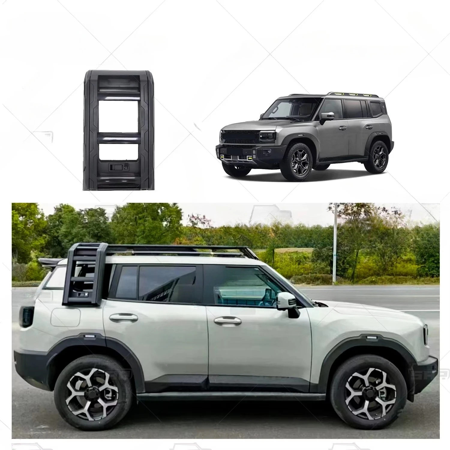 Auto Parts Foldable Adjustable Side Climbing Door Ladder Aluminum Foldable Side Ladder for Chery Jetour T1 Accessoriescustom