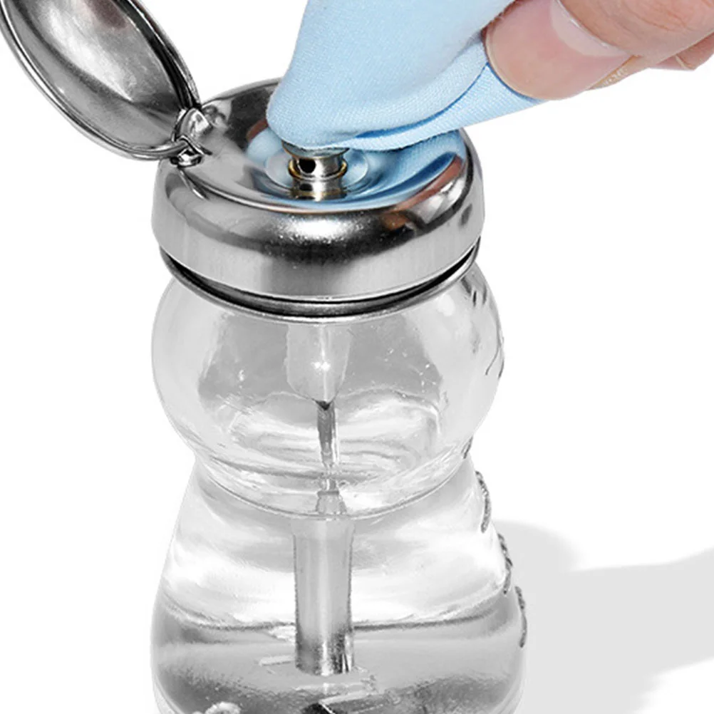 2 flacons pompe en verre pour dissolvant à ongles, flacon vide épaissi de qualité supérieure pour le stockage de liquides cosmétiques, multi-usages, à presser