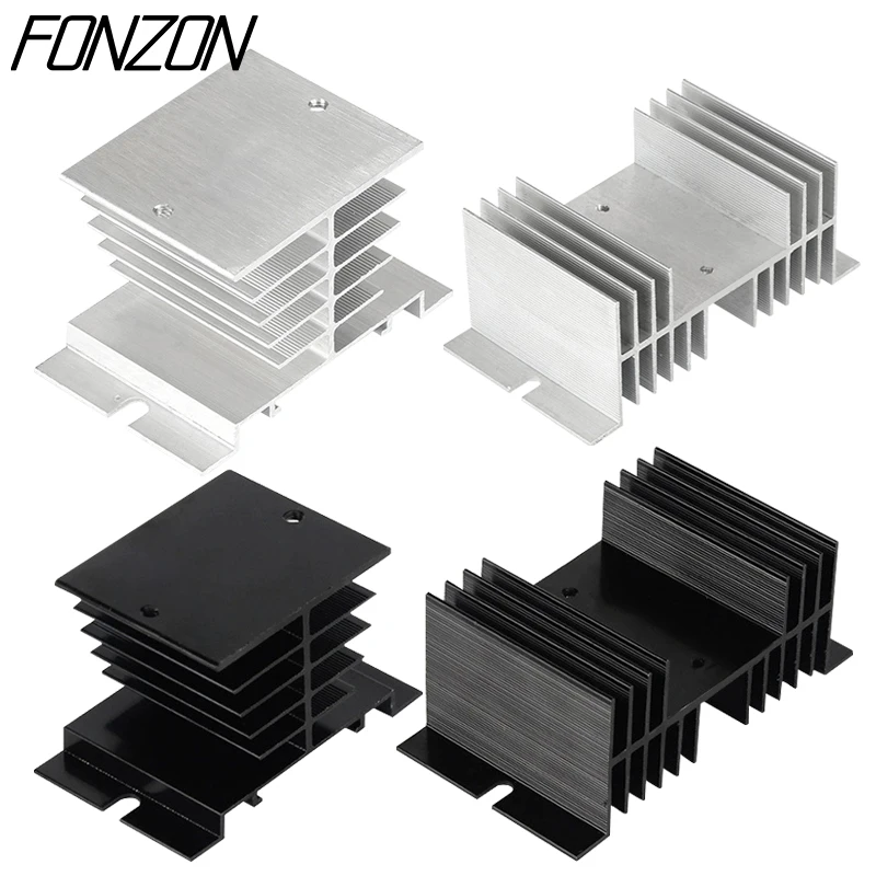 

1 Pcs 10A-40A New Type Single-Phase Solid State Relay SSR Aluminum Fin Heat Sink Suitable For SSR-10DA/25DA/40DA