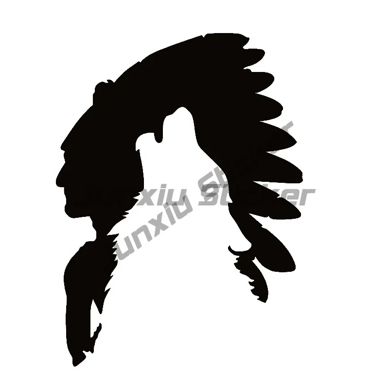 

Decal Indian and Wolf Car Sticker Waterproof Auto To Cover Scratches Sunscreen PVC
