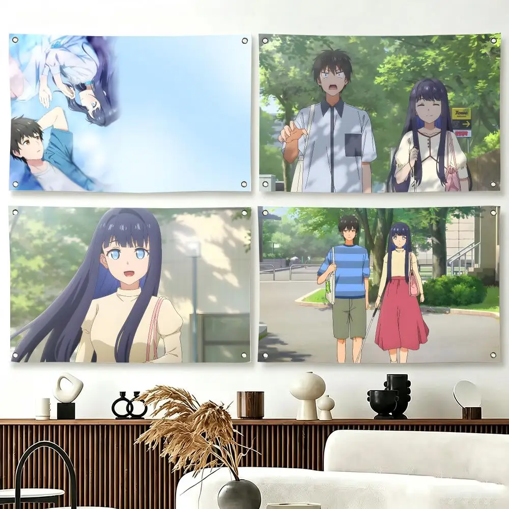 Anime L-Love Unseen Beneath the Clear Night Sky Flags  For Living Room Home Dorm Decor Wall Outdoor Camping Party Banner Gifts