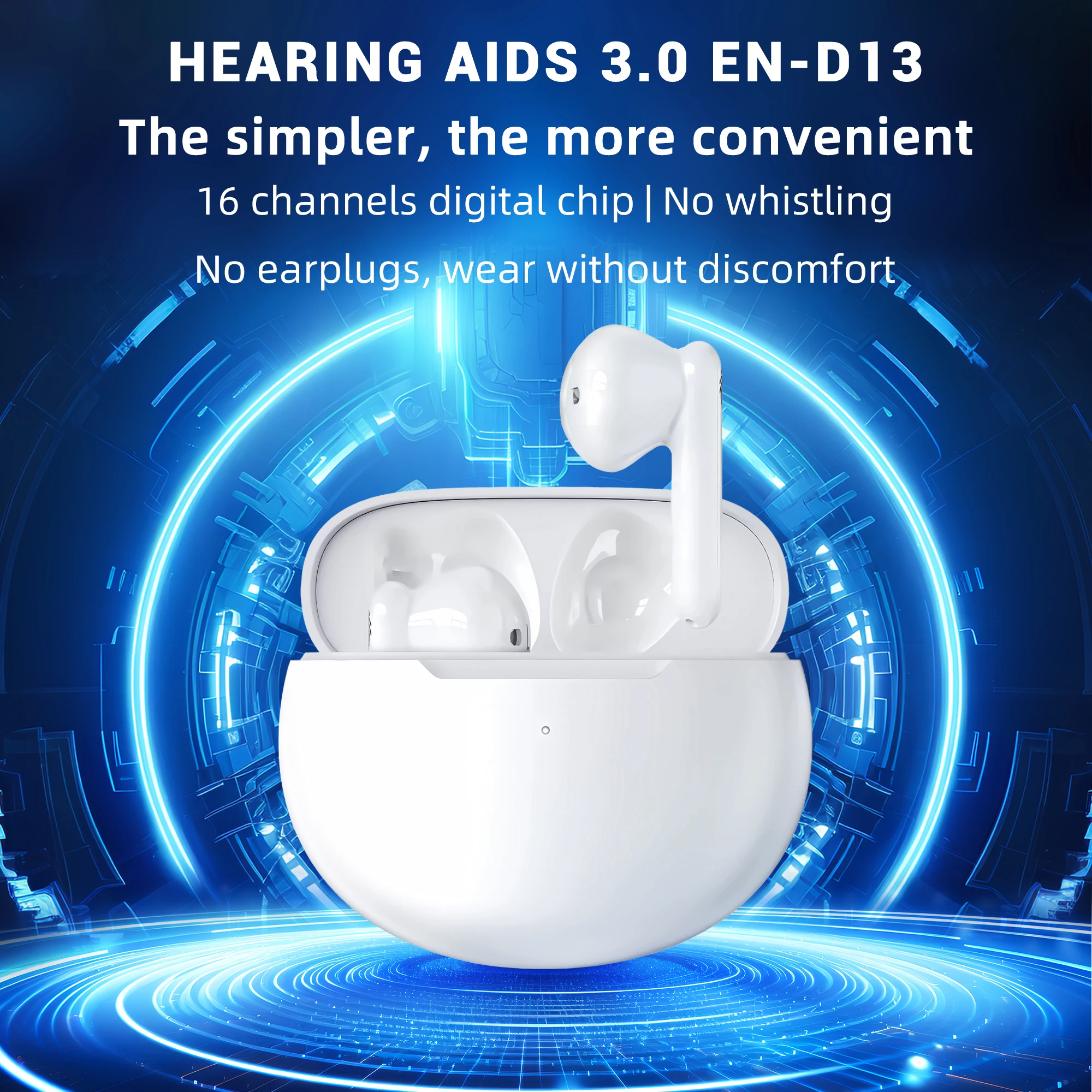 Ting DJ Digital Noise Reduction Earplug-free Hearing Amplifier with Cleaning Brush EN-D13