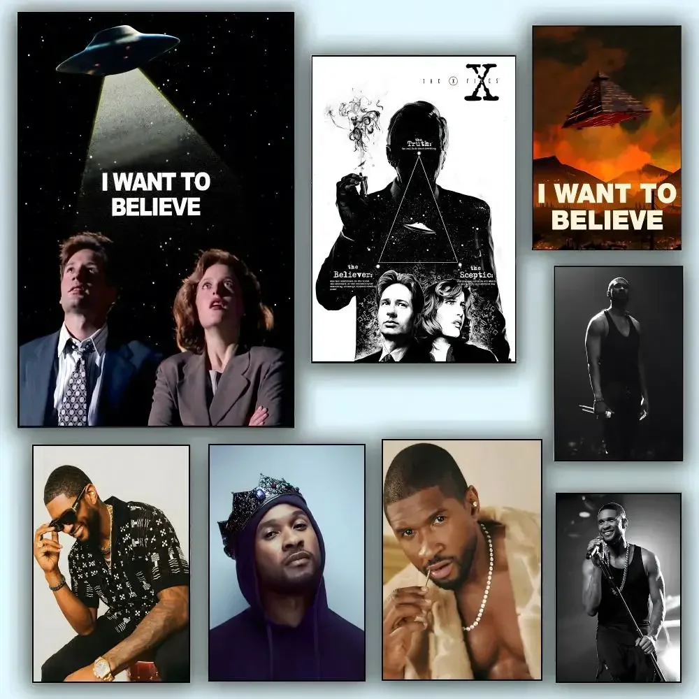 Movies T-The X-Files I Want to Believe Poster Modern Aesthetic Wall Art Print Minimalist Poster Bedroom Living Room Home Decor