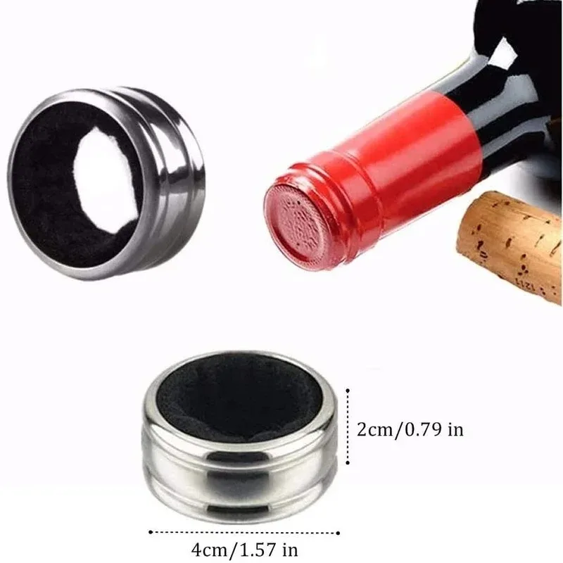 Stainless Steel Wine Bottle Collars Drip Ring Velvet Lined Anti-overflow Wine Drip Catcher for Home Bar Restaurant Outdoor Party