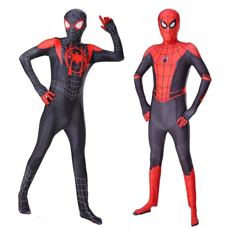 New Movie Spider Man No Way Home Cosplay Clothing Black Gold Spiderman Web Shooter Battle Suit Stretch Tights For Adult Child