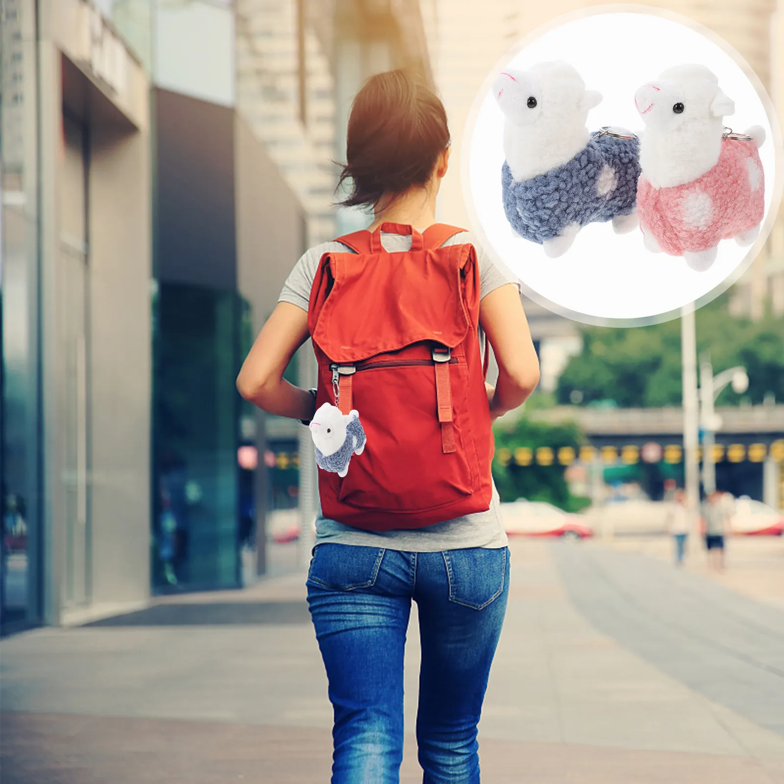 

2 шт. очаровательных брелоков-подвесок в виде альпаки с мягкой текстурой, привлекающие внимание, для сумок, декоративные, креативный дизайн, шармы