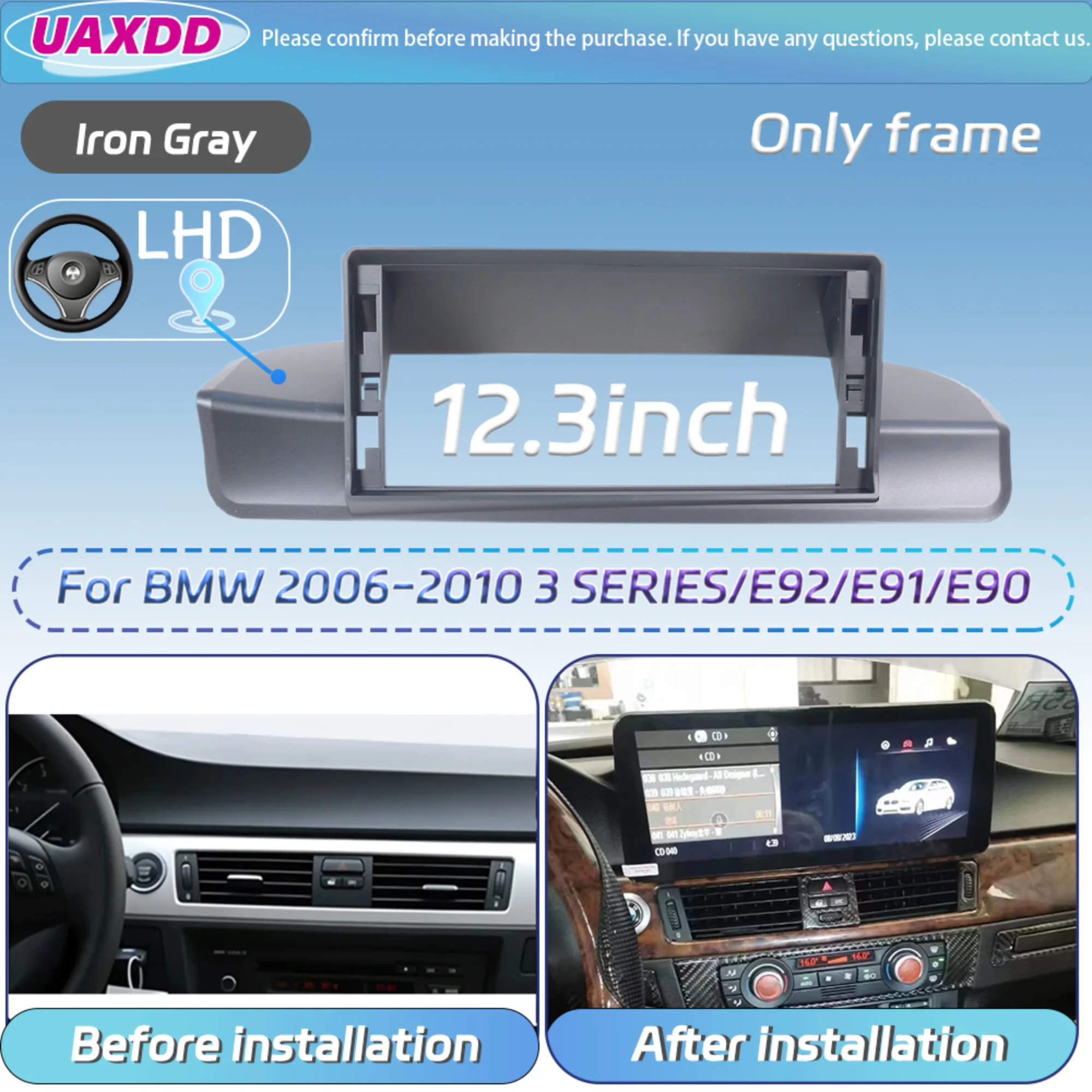 2-DIN-Autoradio für BMW 2006-2019 3 5 6 7 X1 X3 X5 GT E60 E81 E82 E87 SERIE 10,25 12,3 Zoll Android Basisrahmen-Kit Panel Mittelkonsole – Detail 20