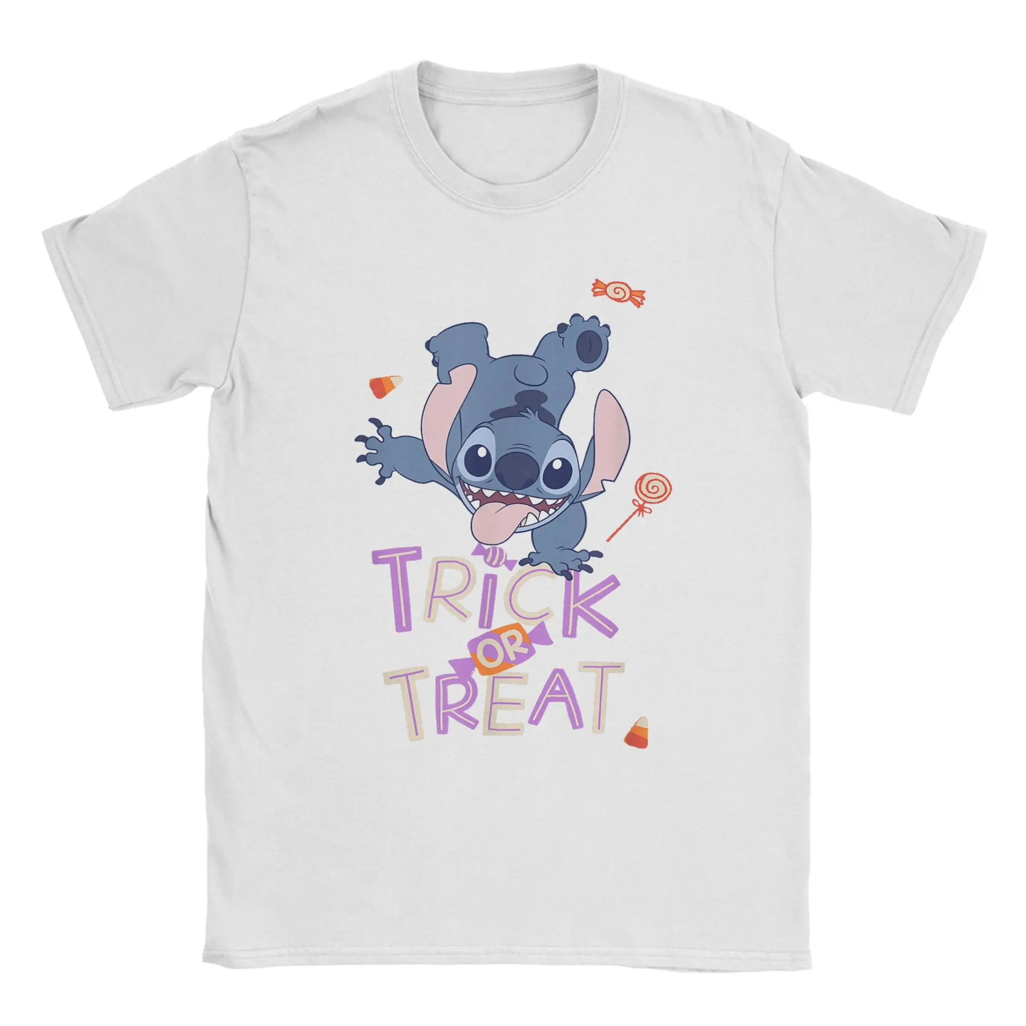 

Футболка Stitch Halloween Trick or Treat, трендовые футболки, уличная футболка с короткими рукавами, летние хлопковые футболки большого размера