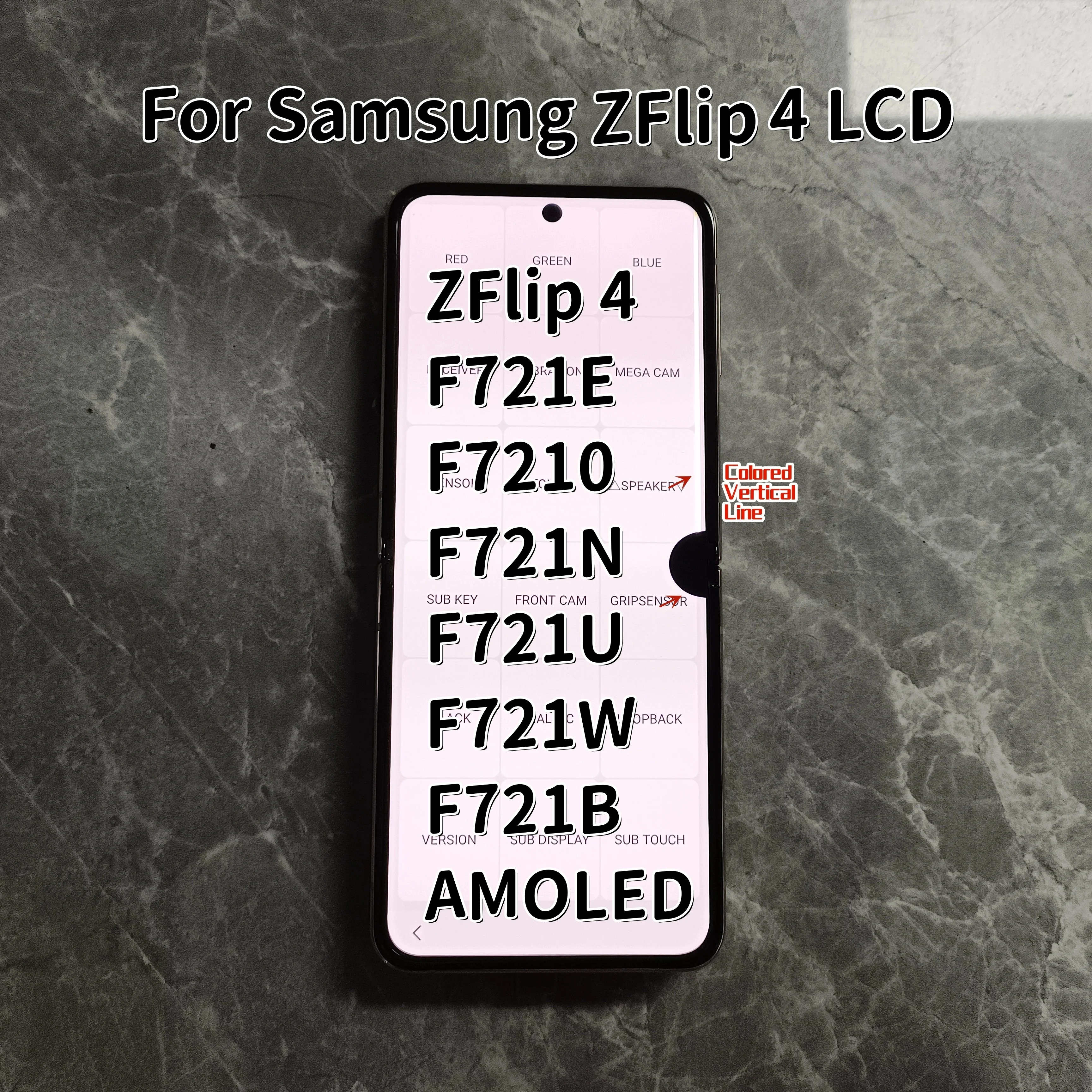 100% тестирование Super AMOLED Z Flip 4 для Samsung SM-F7210 F721, запасные части для сенсорного экрана ЖК-дисплея с дефектом 6,7 дюйма