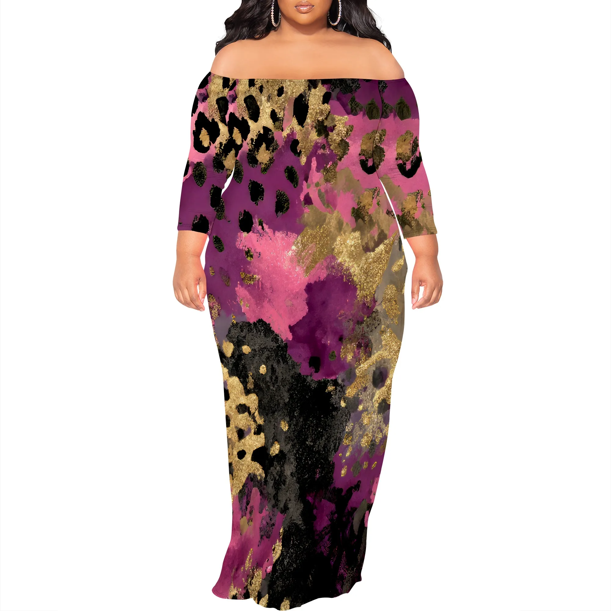 Vestidos maxi femininos com estampa floral verão com bolsos casual manga 3/4 com decote em V envoltório gravata cintura vestido longo
