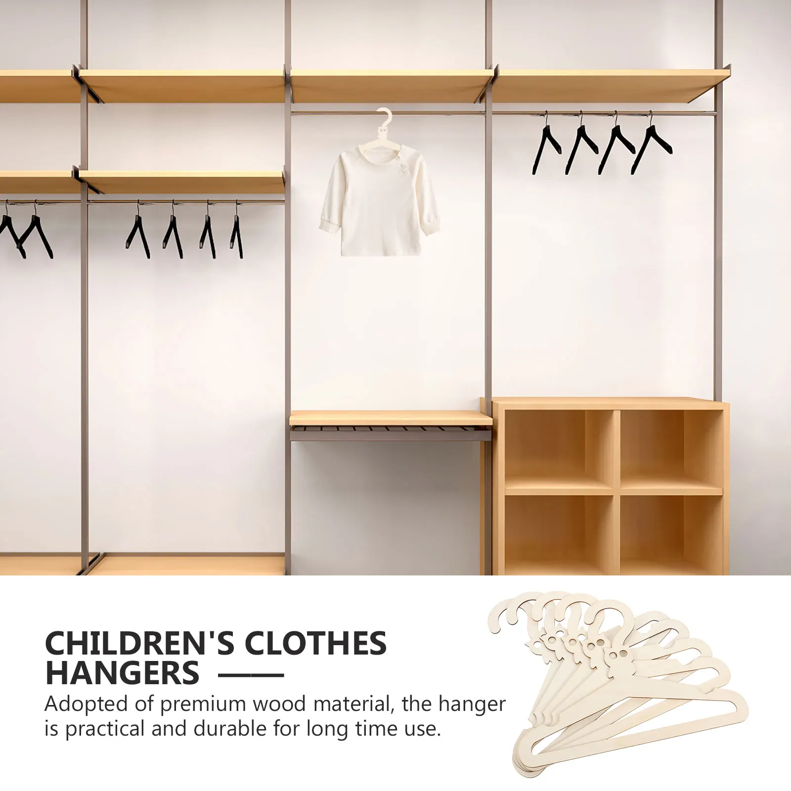 

5pcs Wooden Baby Clothes Hangers Newborn Infants Material DIY Cartoon Animal Small Size Easy Storage Home ganization