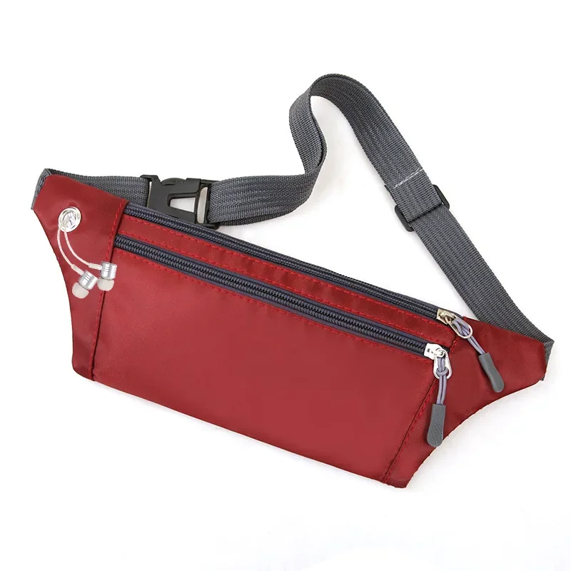 Outdoor Sports Running Waist Pack Men's and Women's Fitness Bag Solid Color Zipper Waterproof Phone Bag Sports Accessories